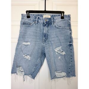 Pull&Bear distressed demin Bermuda/Skater straight shorts 30